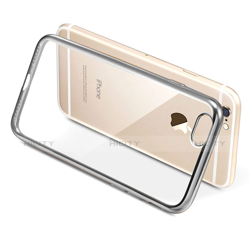 Custodia Silicone Trasparente Ultra Sottile Morbida T21 per Apple iPhone 7 Argento