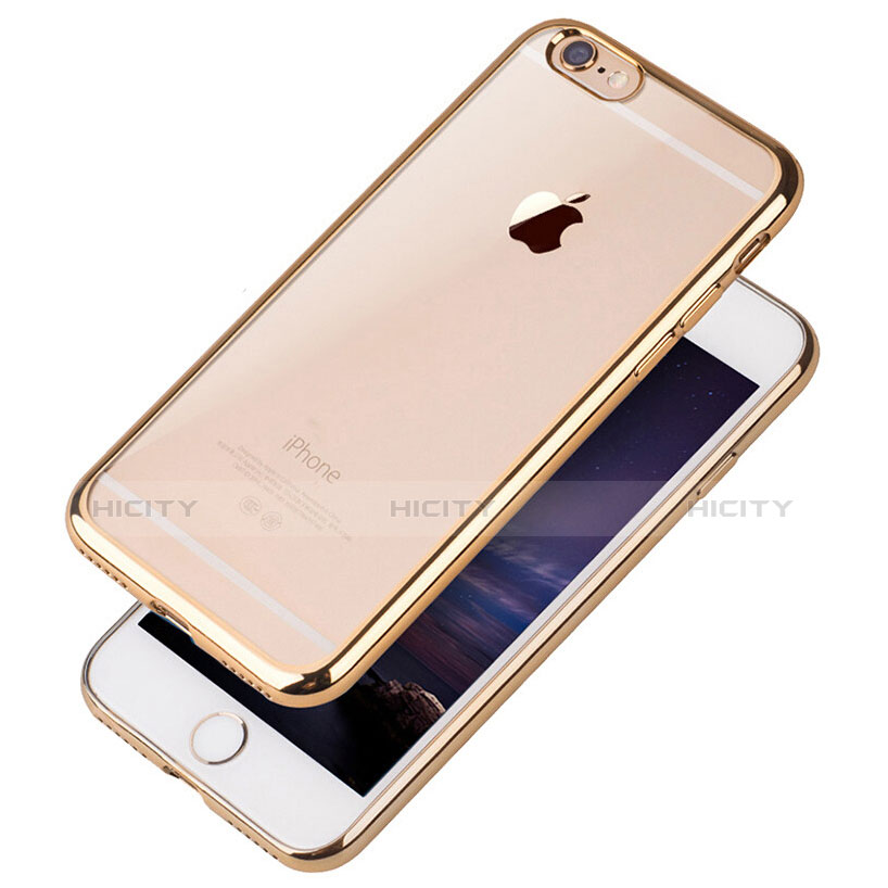 Custodia Silicone Trasparente Ultra Sottile Morbida T21 per Apple iPhone 7 Oro