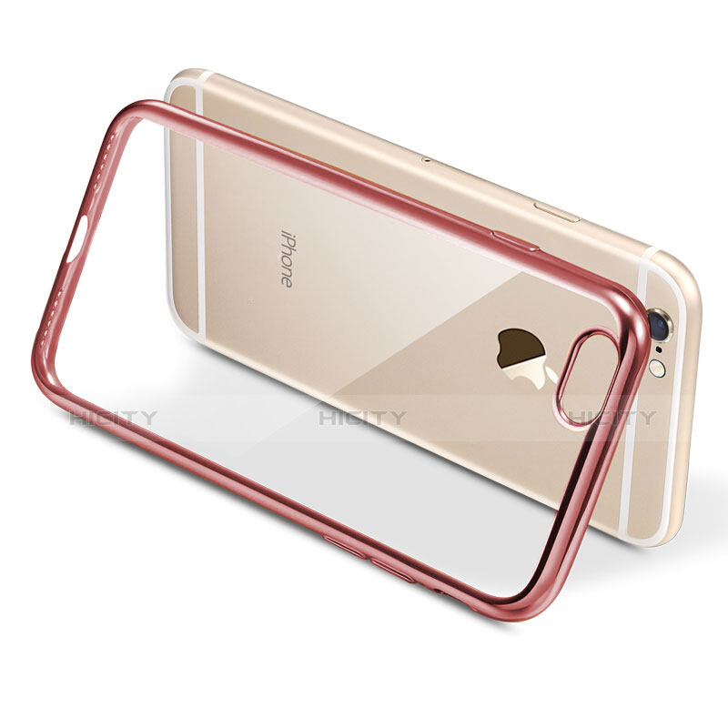 Custodia Silicone Trasparente Ultra Sottile Morbida T21 per Apple iPhone 7 Oro Rosa