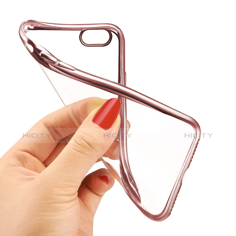 Custodia Silicone Trasparente Ultra Sottile Morbida T21 per Apple iPhone 8 Oro Rosa