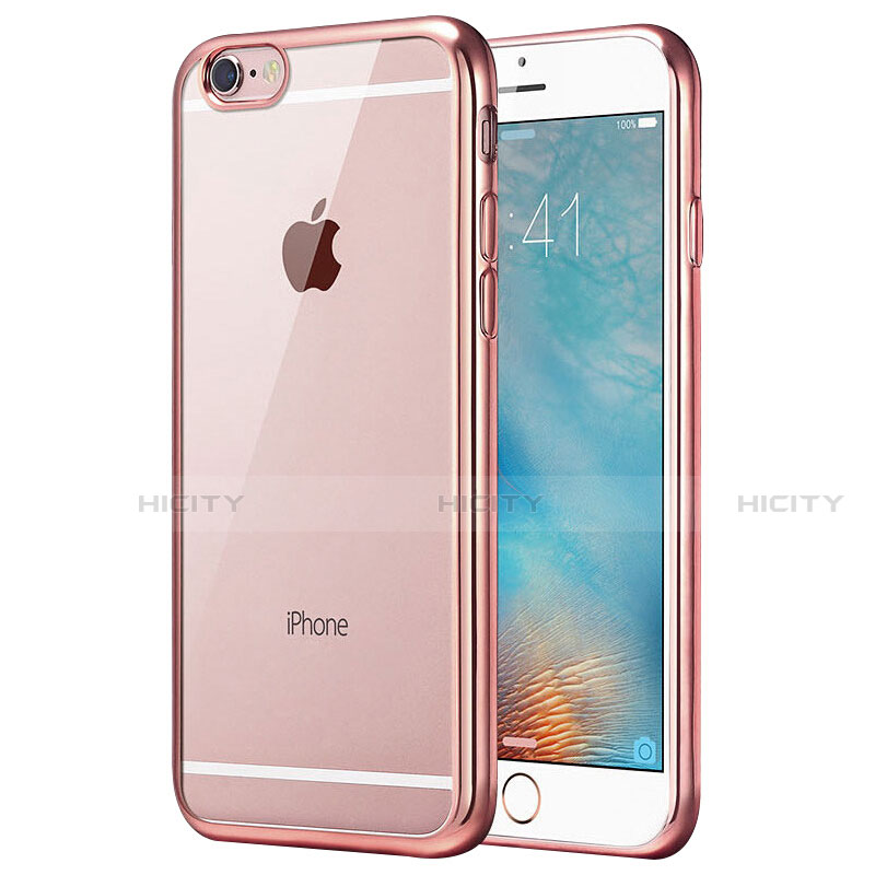 Custodia Silicone Trasparente Ultra Sottile Morbida T21 per Apple iPhone SE (2020) Oro Rosa