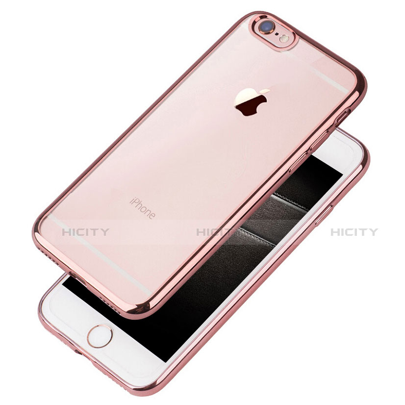 Custodia Silicone Trasparente Ultra Sottile Morbida T21 per Apple iPhone SE (2020) Oro Rosa