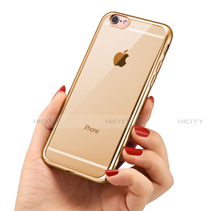 Custodia Silicone Trasparente Ultra Sottile Morbida T21 per Apple iPhone SE3 2022 Oro