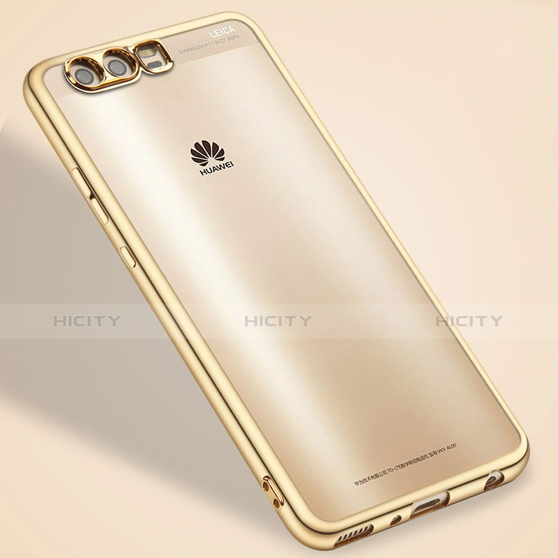 Custodia Silicone Trasparente Ultra Sottile Morbida U02 per Huawei P10 Plus Oro