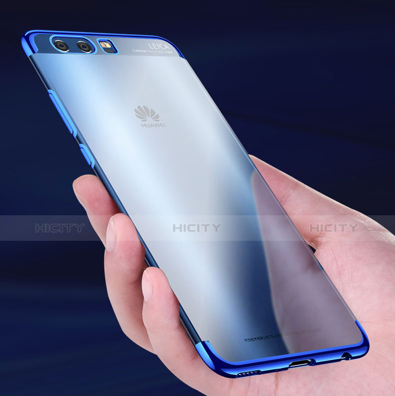 Custodia Silicone Trasparente Ultra Sottile Morbida U03 per Huawei P10 Plus Blu