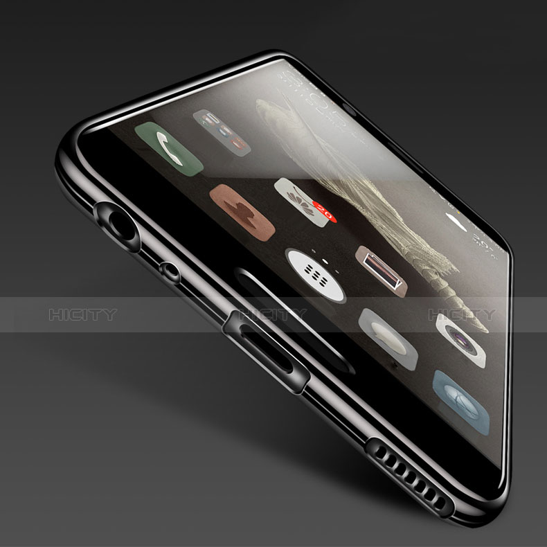 Custodia Silicone Trasparente Ultra Sottile Morbida U05 per Huawei P10 Nero