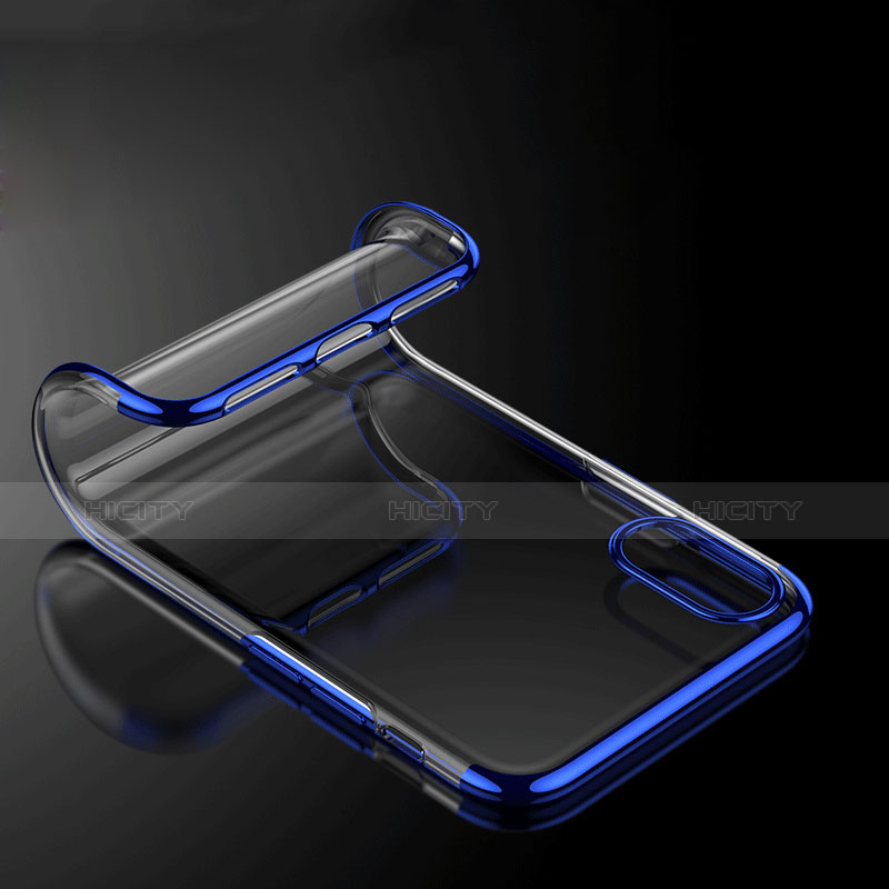 Custodia Silicone Trasparente Ultra Sottile Morbida V07 per Apple iPhone Xs Blu