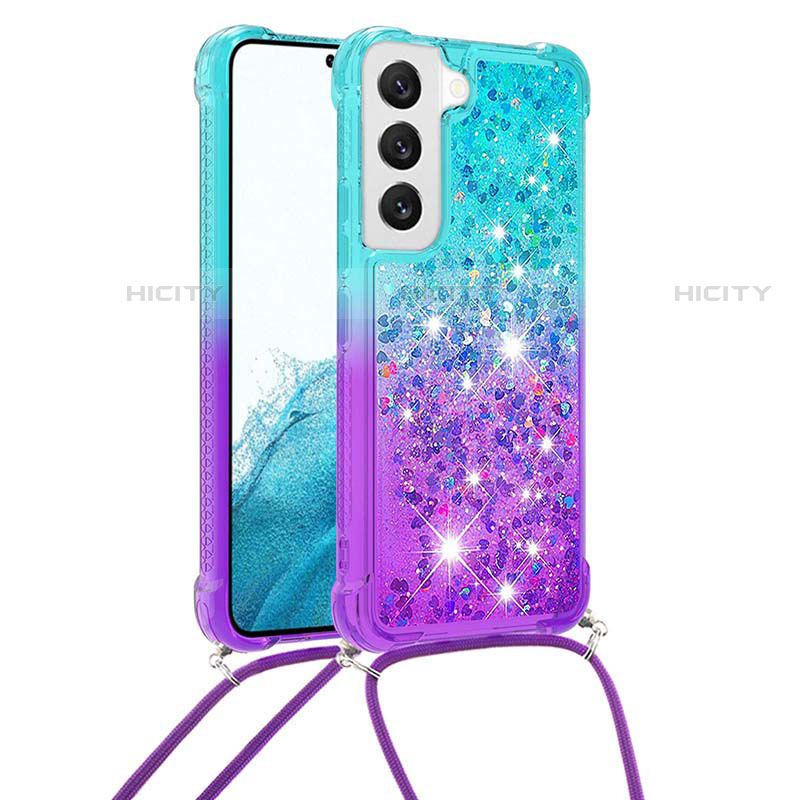 Custodia Silicone Ultra Sottile Cover Morbida Sfumato Y01B per Samsung Galaxy S22 Plus 5G Multicolore