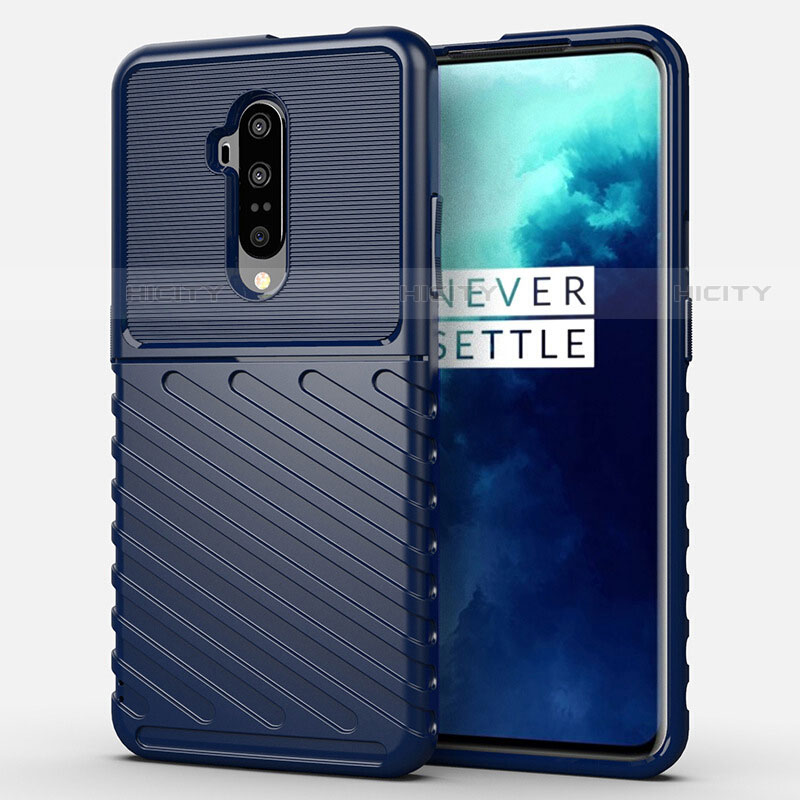 Custodia Silicone Ultra Sottile Morbida 360 Gradi Cover A01 per OnePlus 7T Pro Blu