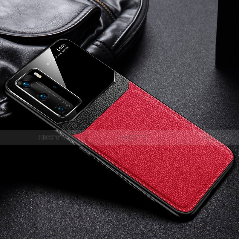 Custodia Silicone Ultra Sottile Morbida 360 Gradi Cover C01 per Huawei P40 Pro Rosso