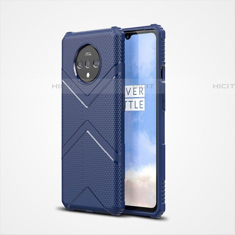 Custodia Silicone Ultra Sottile Morbida 360 Gradi Cover C01 per OnePlus 7T Blu