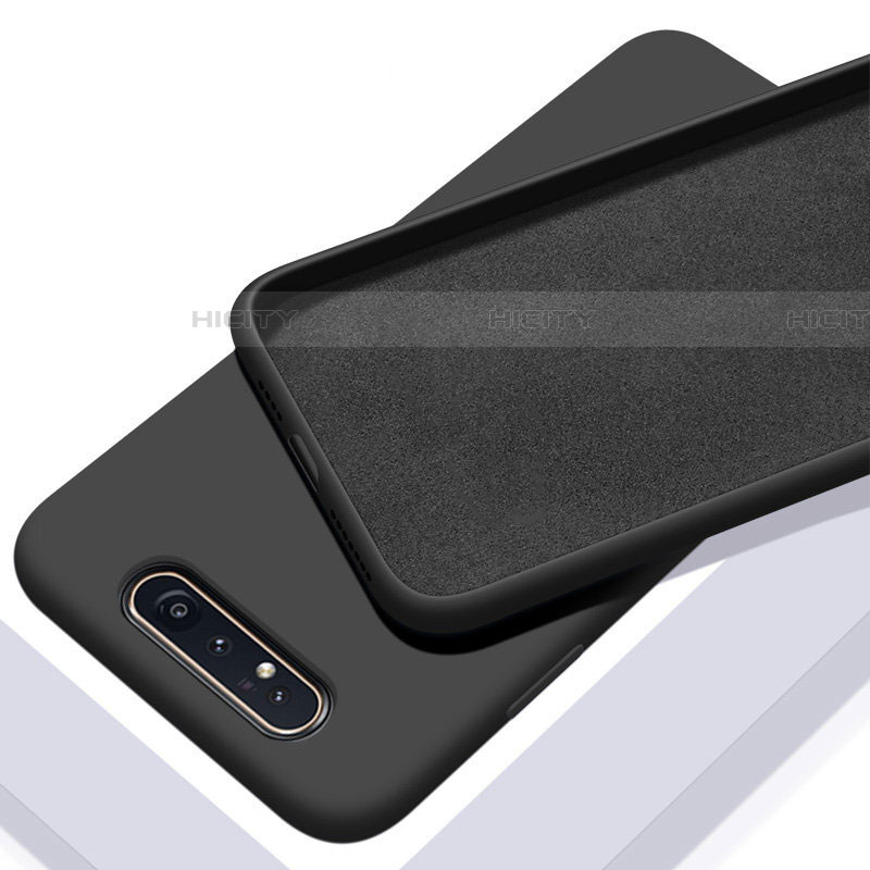 Custodia Silicone Ultra Sottile Morbida 360 Gradi Cover C01 per Samsung Galaxy A80 Nero