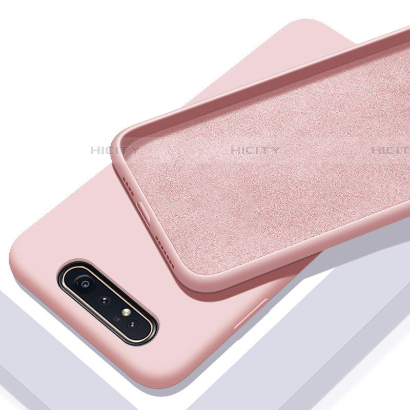 Custodia Silicone Ultra Sottile Morbida 360 Gradi Cover C01 per Samsung Galaxy A80 Rosa