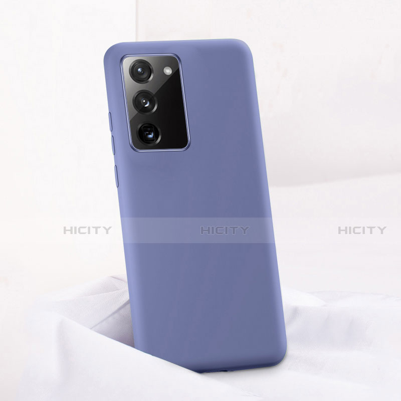 Custodia Silicone Ultra Sottile Morbida 360 Gradi Cover C01 per Samsung Galaxy Note 20 5G Grigio Lavanda