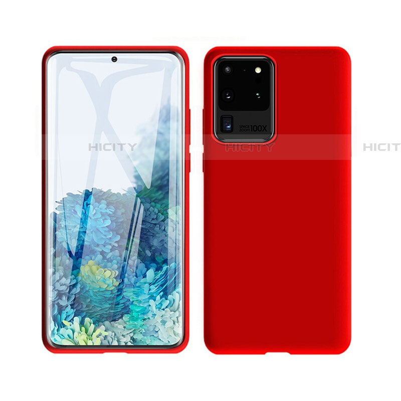 Custodia Silicone Ultra Sottile Morbida 360 Gradi Cover C01 per Samsung Galaxy S20 Ultra Rosso