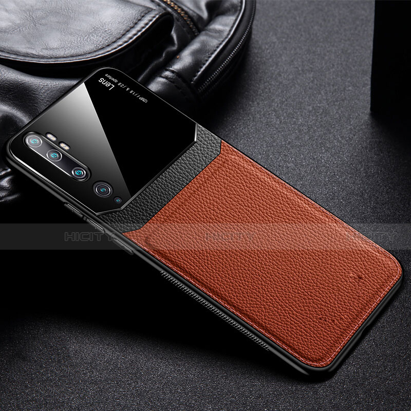 Custodia Silicone Ultra Sottile Morbida 360 Gradi Cover C01 per Xiaomi Mi Note 10 Pro Marrone