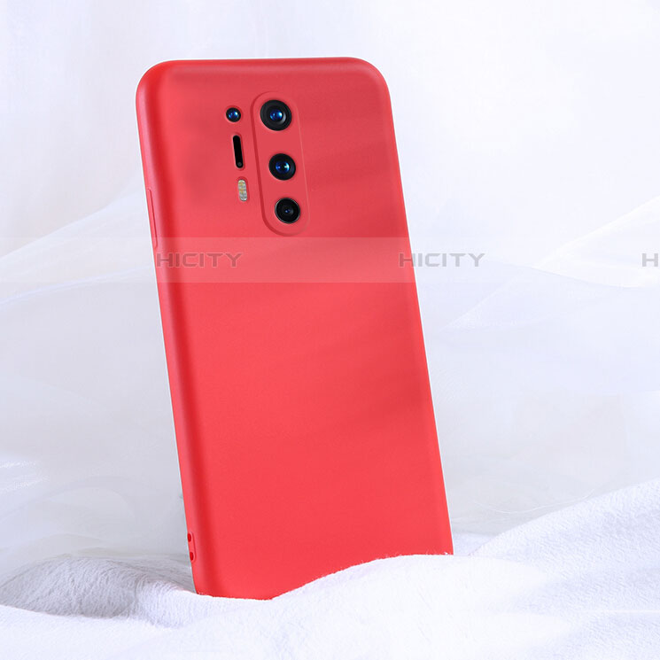 Custodia Silicone Ultra Sottile Morbida 360 Gradi Cover C02 per OnePlus 8 Pro Rosso