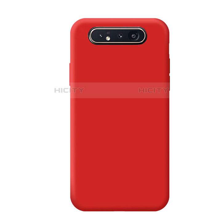 Custodia Silicone Ultra Sottile Morbida 360 Gradi Cover C02 per Samsung Galaxy A80 Rosso