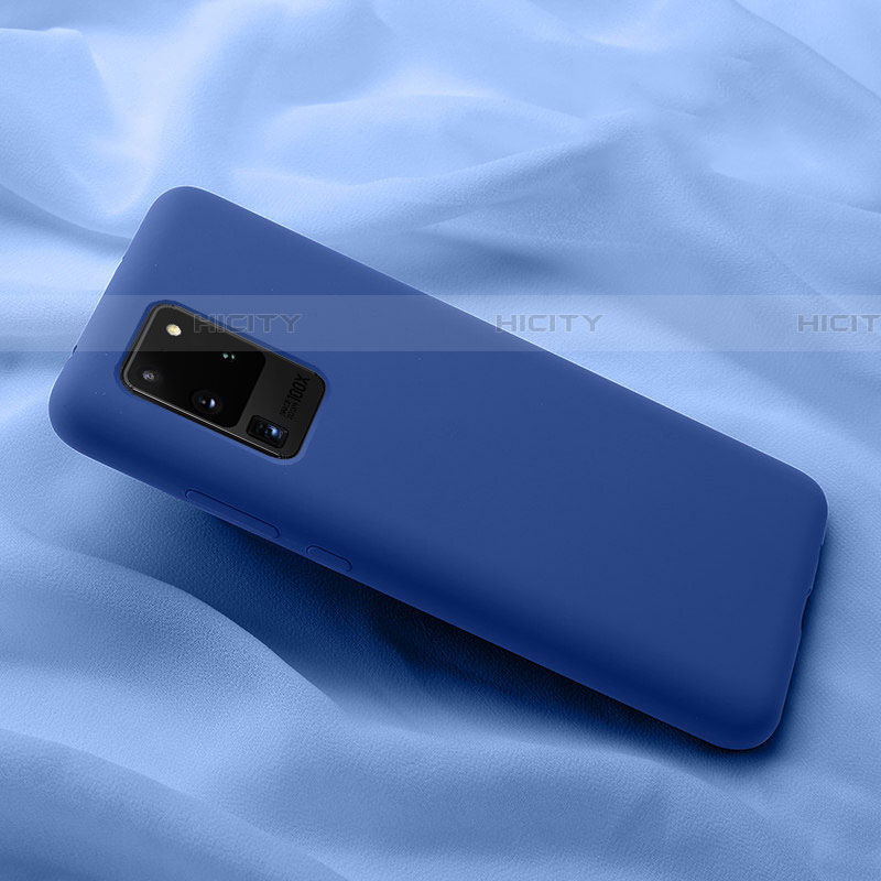 Custodia Silicone Ultra Sottile Morbida 360 Gradi Cover C02 per Samsung Galaxy S20 Ultra Blu