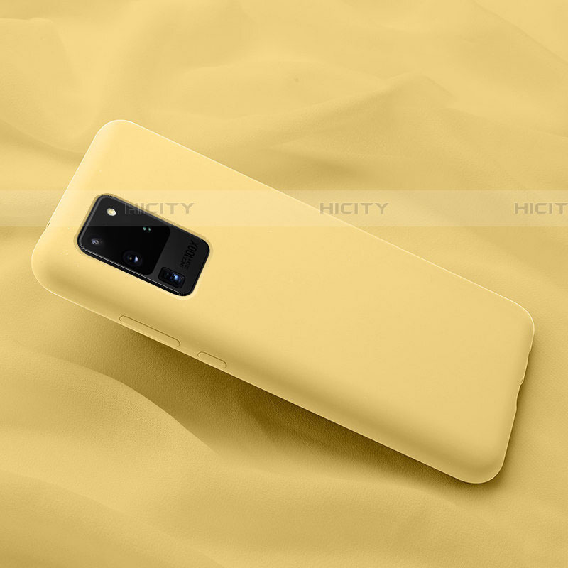 Custodia Silicone Ultra Sottile Morbida 360 Gradi Cover C02 per Samsung Galaxy S20 Ultra Giallo