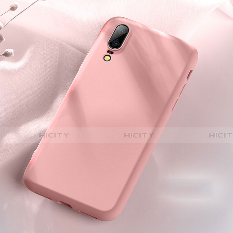 Custodia Silicone Ultra Sottile Morbida 360 Gradi Cover C08 per Huawei P20 Rosa