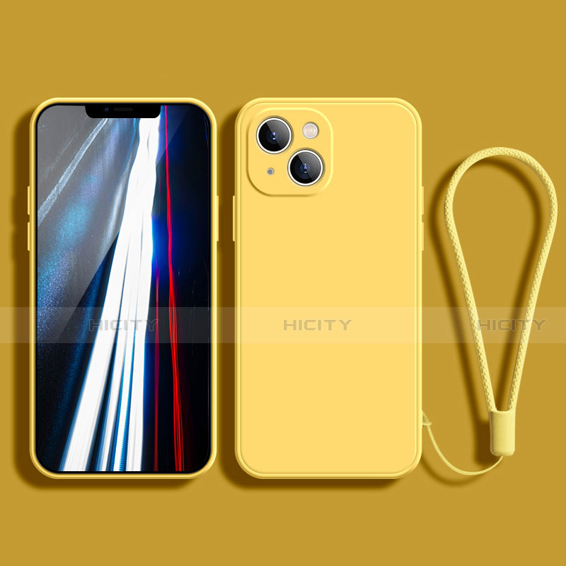 Custodia Silicone Ultra Sottile Morbida 360 Gradi Cover G02 per Apple iPhone 13 Giallo