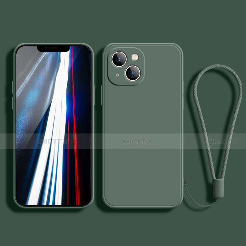 Custodia Silicone Ultra Sottile Morbida 360 Gradi Cover G02 per Apple iPhone 13 Verde