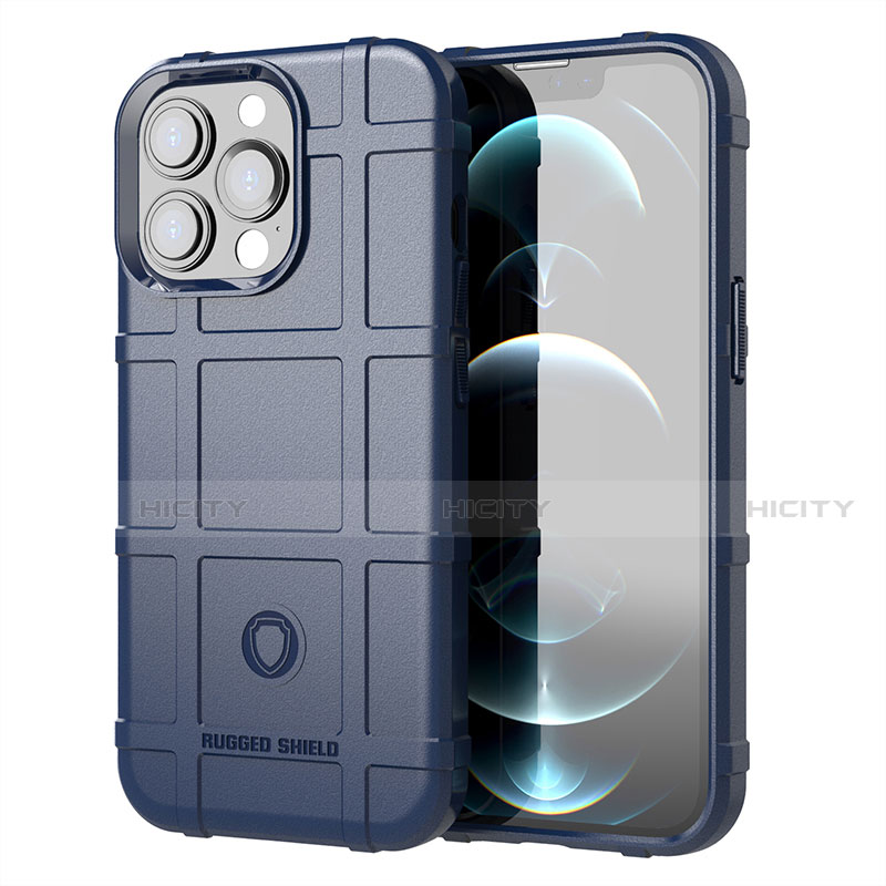 Custodia Silicone Ultra Sottile Morbida 360 Gradi Cover G05 per Apple iPhone 13 Pro Blu