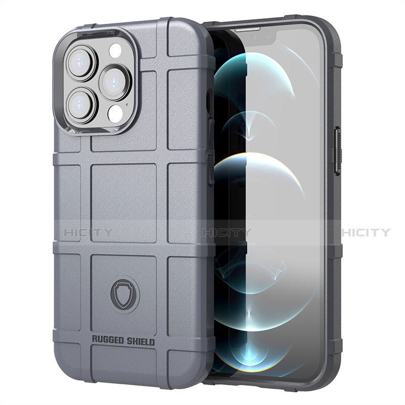 Custodia Silicone Ultra Sottile Morbida 360 Gradi Cover G05 per Apple iPhone 13 Pro Grigio