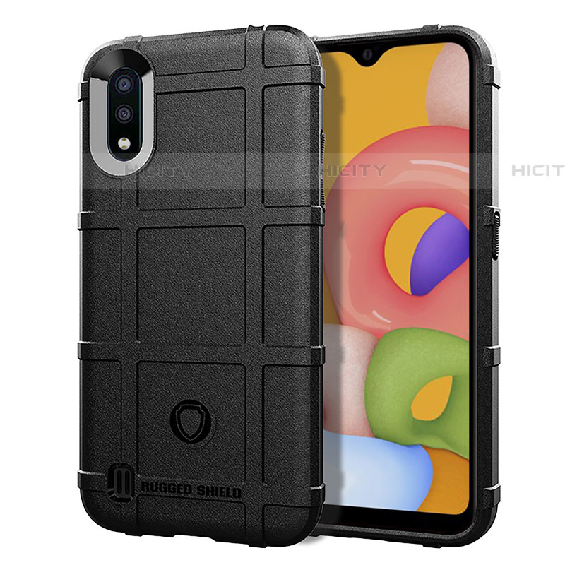 Custodia Silicone Ultra Sottile Morbida 360 Gradi Cover J01S per Samsung Galaxy A01 SM-A015 Nero