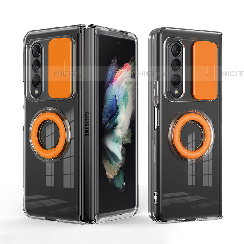 Custodia Silicone Ultra Sottile Morbida 360 Gradi Cover MJ1 per Samsung Galaxy Z Fold4 5G Arancione