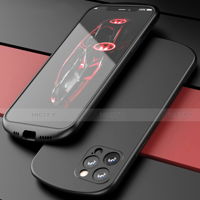 Custodia Silicone Ultra Sottile Morbida 360 Gradi Cover N01 per Apple iPhone 12 Pro Max Nero
