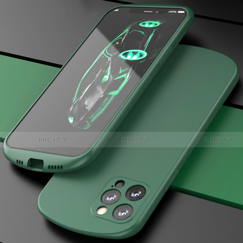 Custodia Silicone Ultra Sottile Morbida 360 Gradi Cover N01 per Apple iPhone 12 Pro Verde