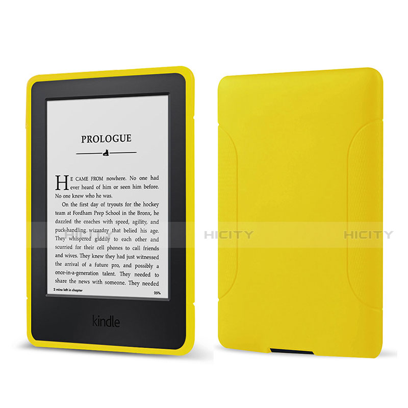 Custodia Silicone Ultra Sottile Morbida 360 Gradi Cover per Amazon Kindle 6 inch Giallo