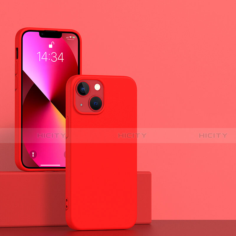 Custodia Silicone Ultra Sottile Morbida 360 Gradi Cover per Apple iPhone 13 Mini Rosso