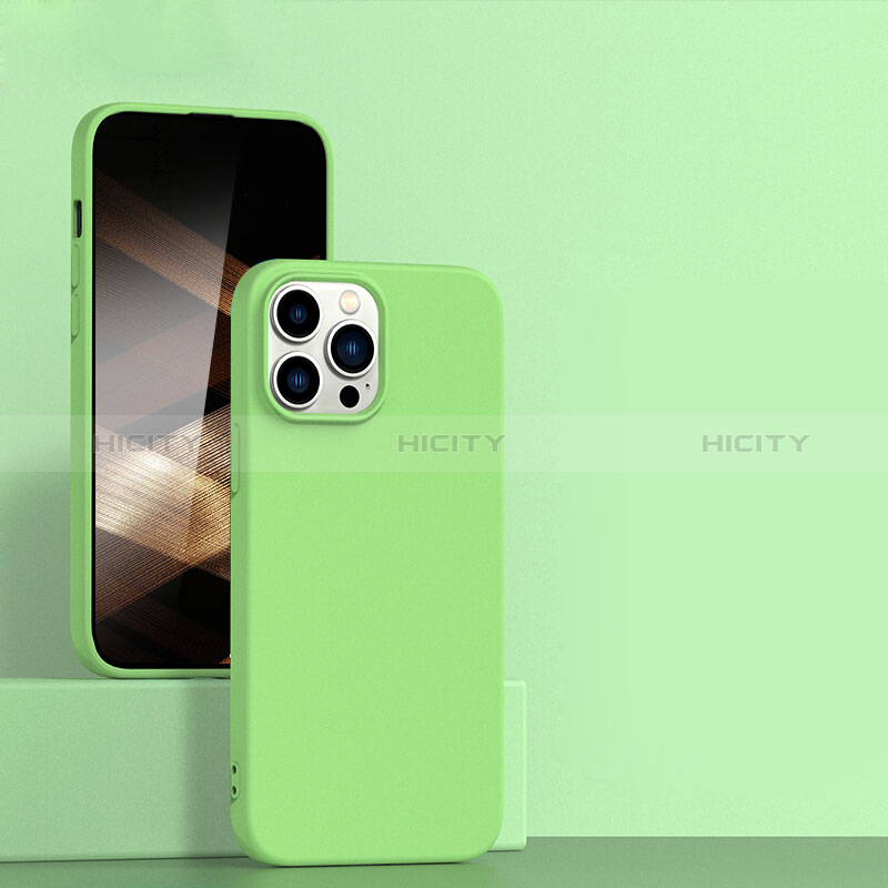 Custodia Silicone Ultra Sottile Morbida 360 Gradi Cover per Apple iPhone 14 Pro Max Verde Pastello