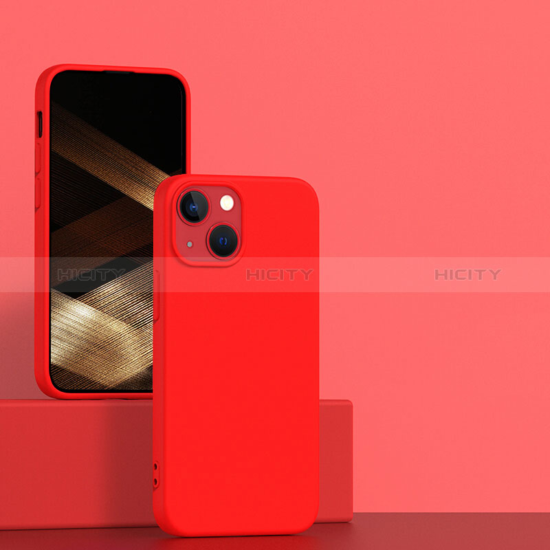 Custodia Silicone Ultra Sottile Morbida 360 Gradi Cover per Apple iPhone 15 Rosso