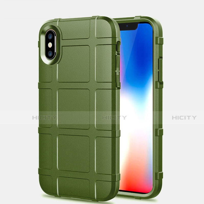 Custodia Silicone Ultra Sottile Morbida 360 Gradi Cover per Apple iPhone Xs Verde