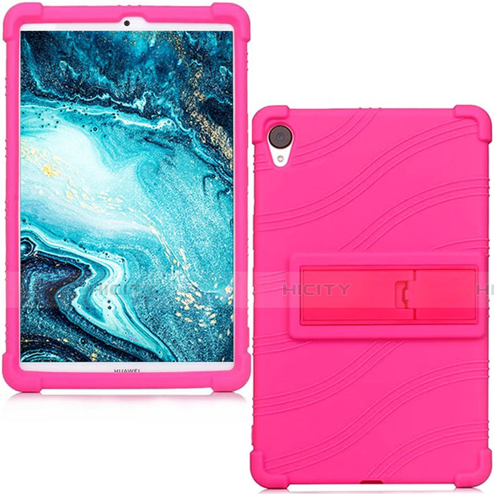 Custodia Silicone Ultra Sottile Morbida 360 Gradi Cover per Huawei MediaPad M6 8.4 Rosa Caldo