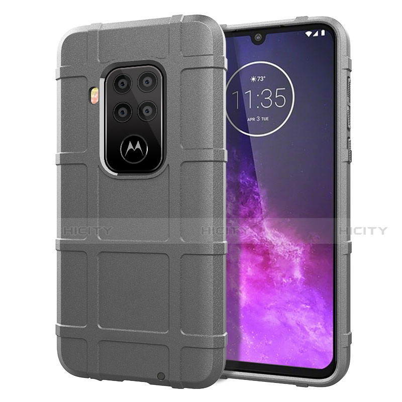 Custodia Silicone Ultra Sottile Morbida 360 Gradi Cover per Motorola Moto One Zoom Grigio