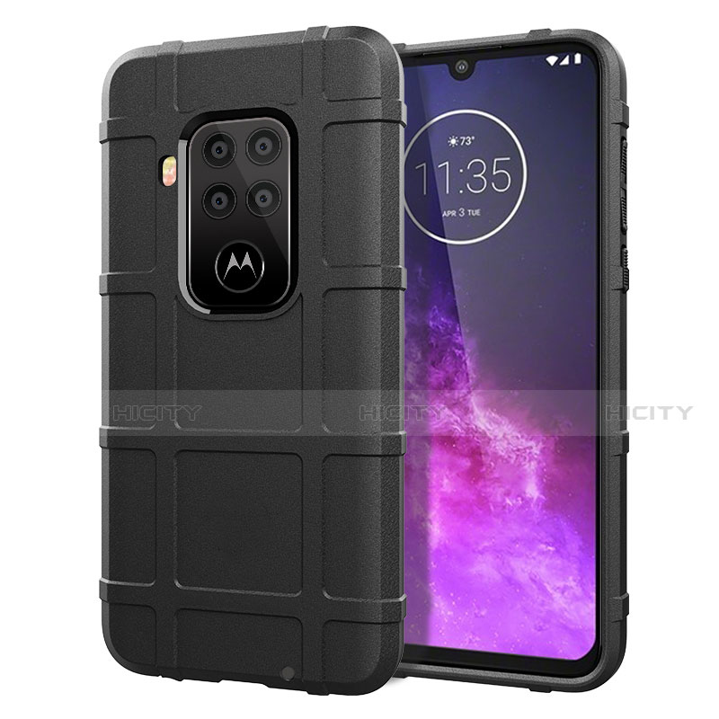 Custodia Silicone Ultra Sottile Morbida 360 Gradi Cover per Motorola Moto One Zoom Nero