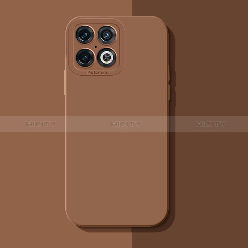 Custodia Silicone Ultra Sottile Morbida 360 Gradi Cover per OnePlus 10 Pro 5G Marrone
