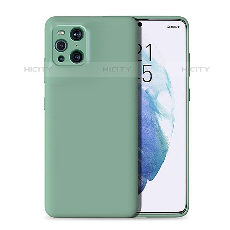 Custodia Silicone Ultra Sottile Morbida 360 Gradi Cover per Oppo Find X3 Pro 5G Verde