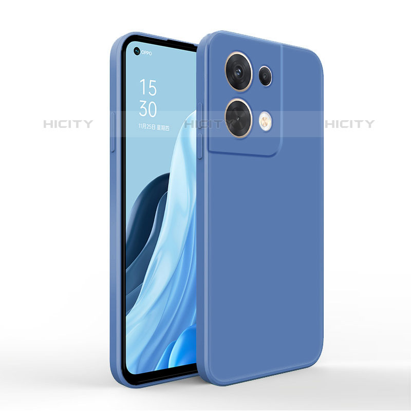 Custodia Silicone Ultra Sottile Morbida 360 Gradi Cover per Oppo Reno8 5G Blu