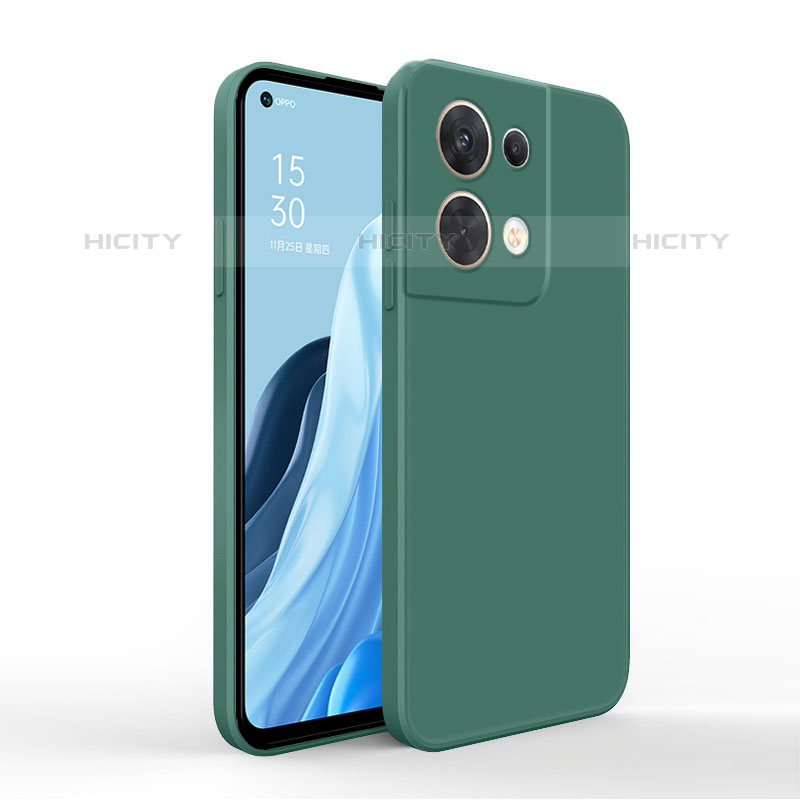 Custodia Silicone Ultra Sottile Morbida 360 Gradi Cover per Oppo Reno8 5G Verde