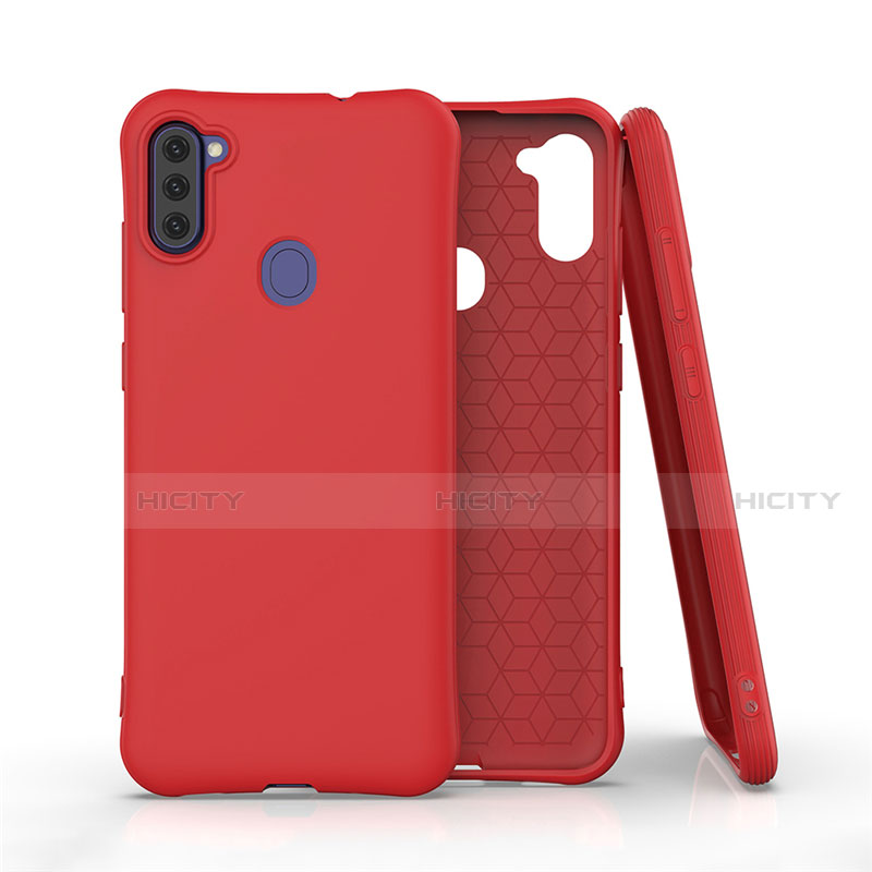 Custodia Silicone Ultra Sottile Morbida 360 Gradi Cover per Samsung Galaxy A11 Rosso