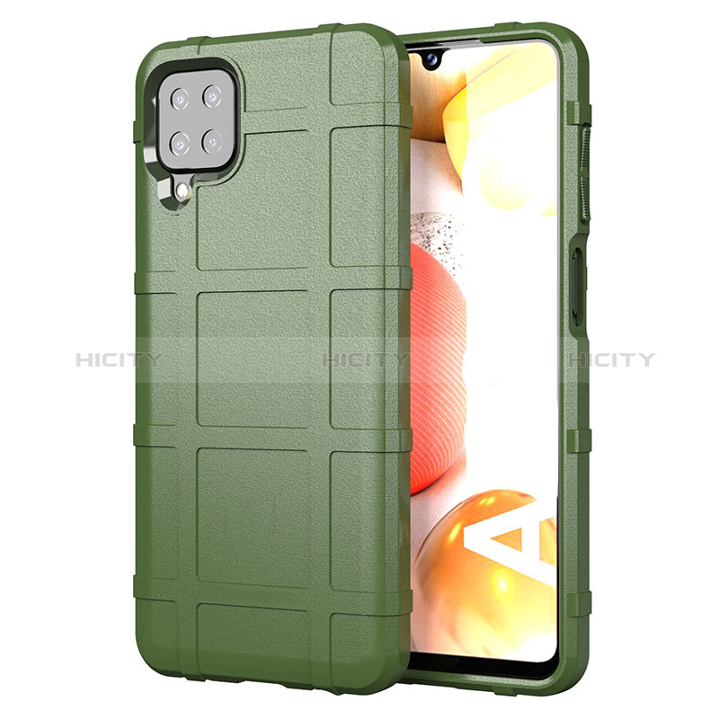 Custodia Silicone Ultra Sottile Morbida 360 Gradi Cover per Samsung Galaxy A12 Nacho Verde Militare