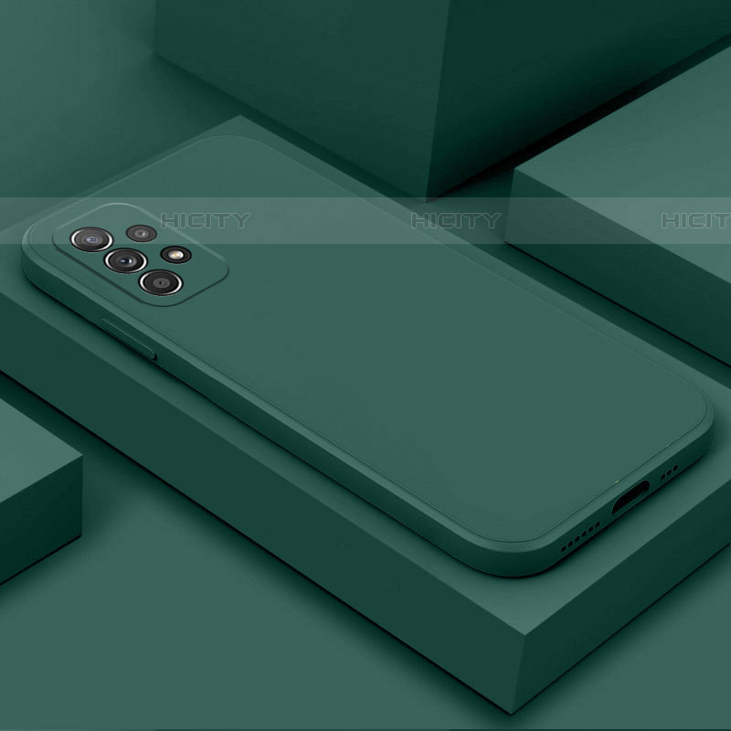 Custodia Silicone Ultra Sottile Morbida 360 Gradi Cover per Samsung Galaxy A52 5G Verde Notte