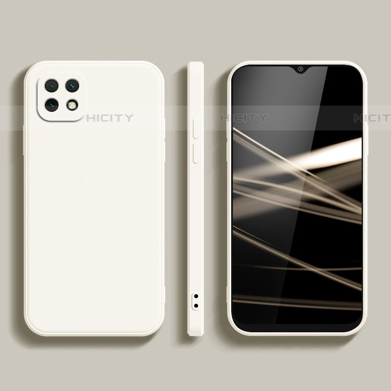 Custodia Silicone Ultra Sottile Morbida 360 Gradi Cover per Samsung Galaxy F42 5G Bianco