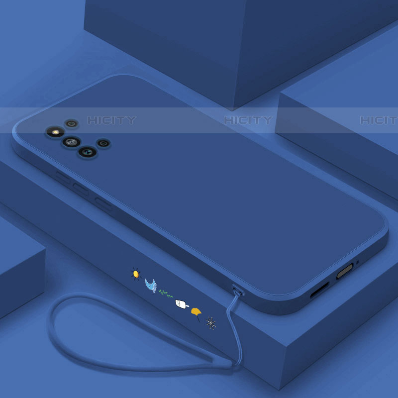 Custodia Silicone Ultra Sottile Morbida 360 Gradi Cover per Samsung Galaxy F52 5G Blu